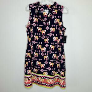Crown & Ivy NWT Sleeveless Elephant Print Mini Dress Size 4
